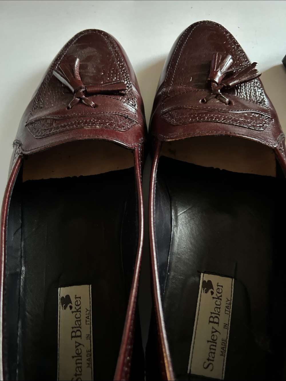 Stanley Blacker Men's Burgundy Tassel Loafers